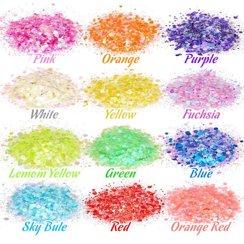 Wholesale Luminous Powder Nail Polish Sequins Glitter 24 Colors Mixed Luminous Nail Polish Nail Polish Nail Stickers Accessories
